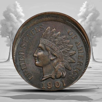 1901 Indian Head Penny Struck Off-Center 