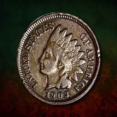 1903 Indian Head Penny Broadstruck Error