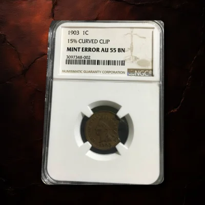 1903 Indian Head Penny Curved Clip