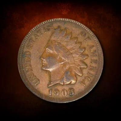1903 Indian Head Penny Double Struck 65% Off-Center