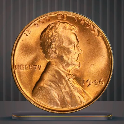 The obverse of the 1946 Lincoln Wheat penny
