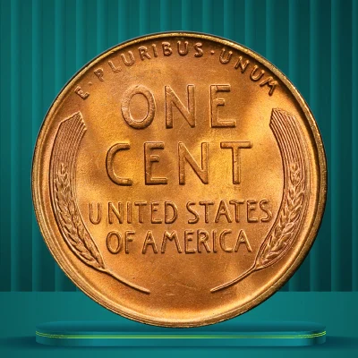 The reverse of the 1946 Lincoln Wheat penny