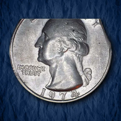 1974 Clipped Planchet Quarter Error