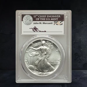 1989 Silver Eagle $1 John M. Mercanti Signature on Label - $14,100.00