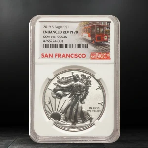 2019-S $1 Silver Eagle, Enhanced Reverse Proof, PR70 NGC - $5,760.00