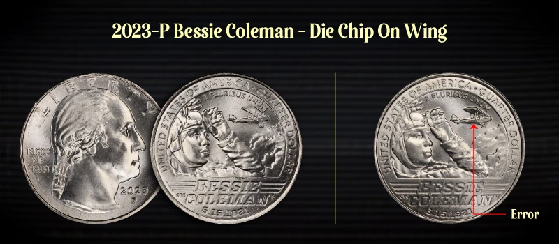 2023-P Bessie Coleman - Die Chip On Wing