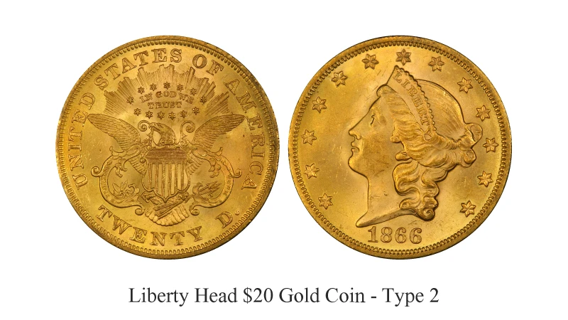 Liberty Head $20 Gold Coin - Type 3