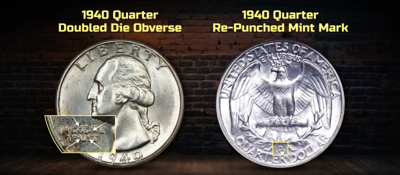 Rare 1940 Washington Quarter Errors List