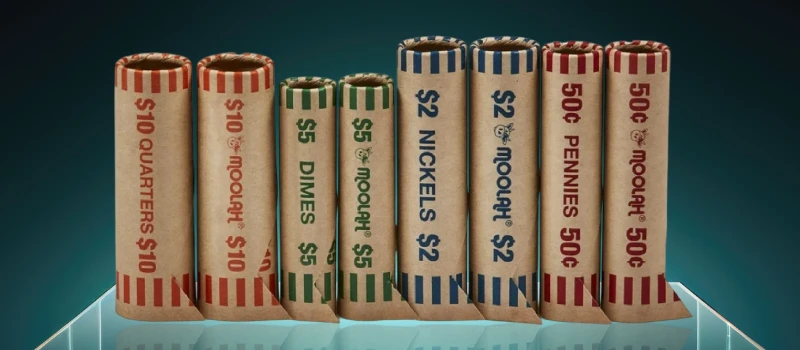 Coin Roll Denominations of Various Sizes
