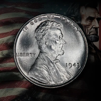 Obverse of the 1943 steel penny 