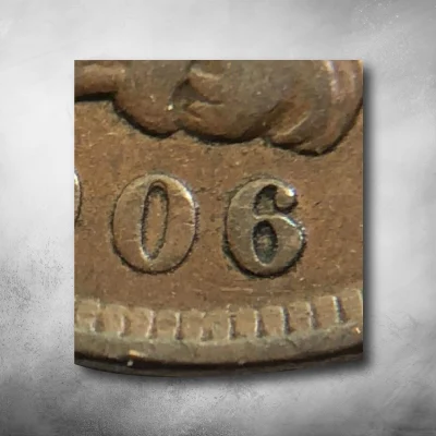 Repunched 1906 Date 