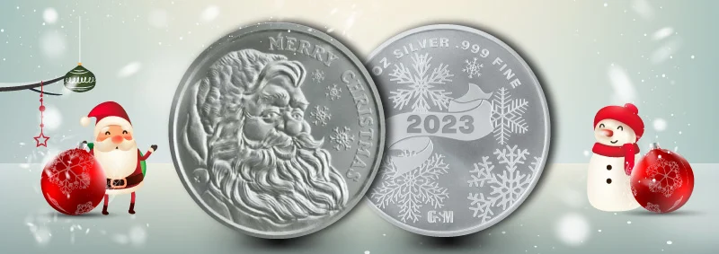 Merry Christmas Santa 1 oz Silver Round