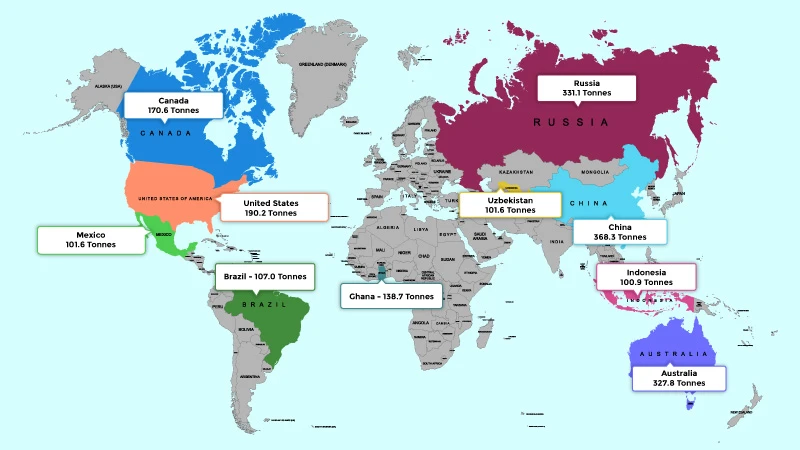 States With Gold : Where Was The Most Gold Found In The United States?