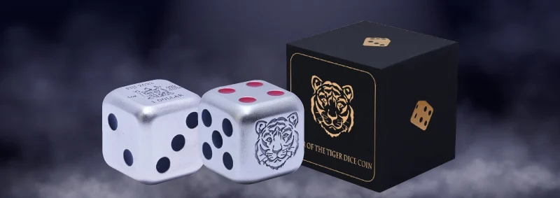 2022 Silver 1 oz Tiger Dice Coin