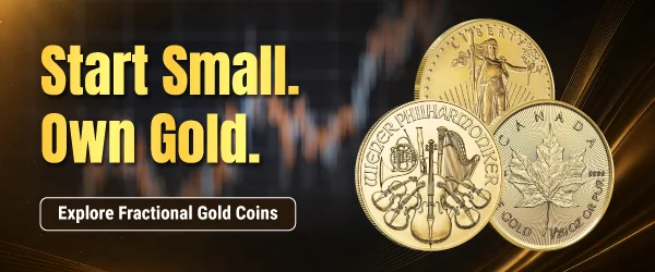 Promotional banner for precious metals offers