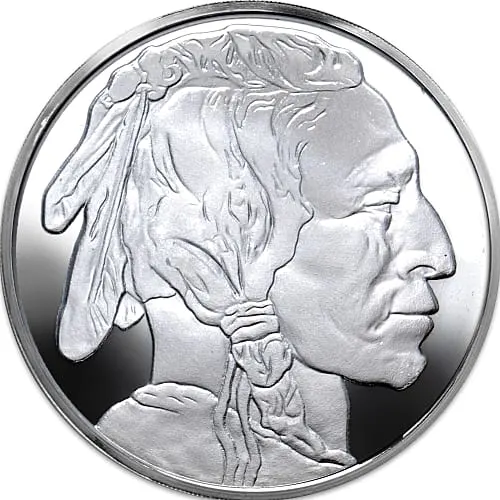 1 oz Highland Mint Buffalo Silver Round