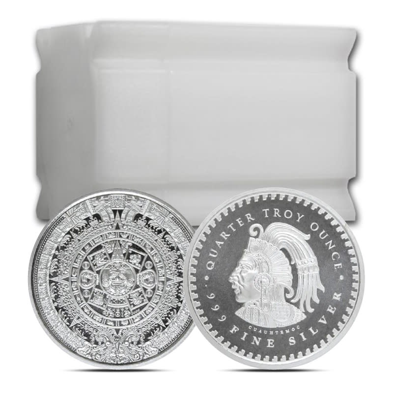 1/4 oz Aztec Calendar Silver Round .999 Fine (Tube of 20)