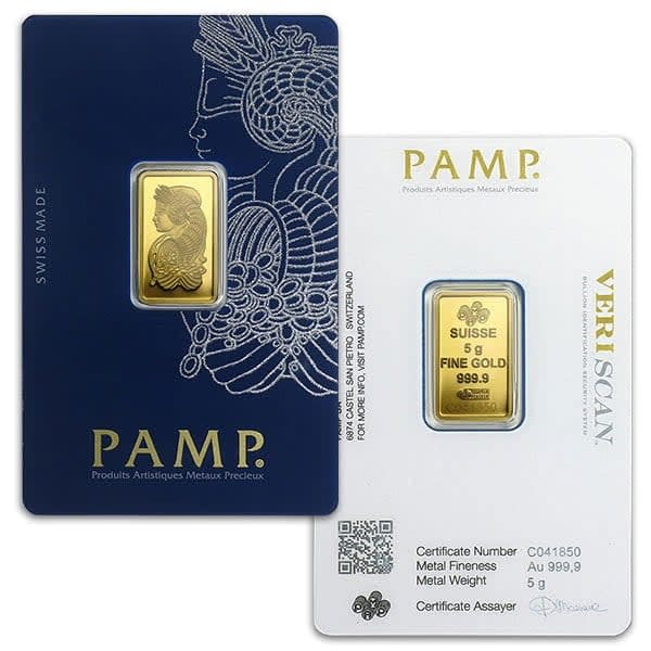 5 Gram PAMP Suisse Gold Bar
