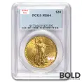 Gold $20 Saint Gaudens NGC/PCGS Graded Coin (MS64)