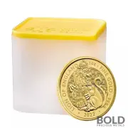 2022 Britain Tudor's Beasts Lion 1 oz Gold BU Coin