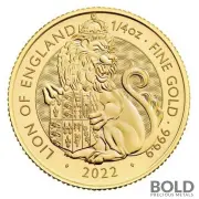 2022 Gold Great Britain Tudor's Beasts: Lion - 1/4 oz BU