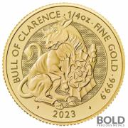 2023 Gold 1/4 oz Great Britain Tudor Beasts: Bull of Clarence BU Coin