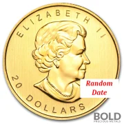 Gold Canadian Maple Leaf *Random Date* - 1/2 oz