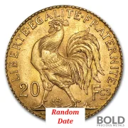Gold World Franc 20 Rooster - 0.1867 oz