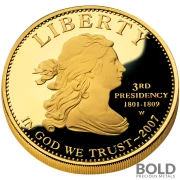 2007-W Gold First Spouse Jefferson's Liberty Proof - 1/2 oz