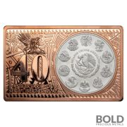 2022 Silver 1 oz & Copper 2 oz Mexican Libertad 40th Anniversary Proof Coin Bar