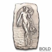 Silver 1 Kilo Argentia Woman on Water Antiqued Bar
