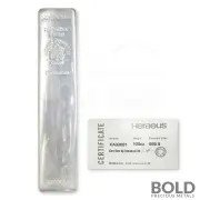 Silver 100 oz Heraeus Bar