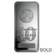 Silver 10 oz Walking Liberty Bar