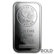 Silver 1 oz Sunshine Mint Bar