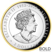 2023 Silver 2 oz Perth Australia Kookaburra Proof HR Gilded Coin