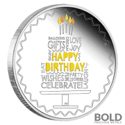 2022 Perth Happy Birthday 1 oz Silver Colored Proof