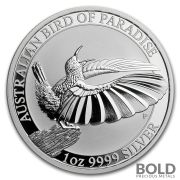 ゴールデンラズベリー 1 2018 1 oz Australia Perth Bird of Paradise Riflebird Silver