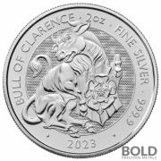 2023 Silver 2 oz Great Britain Tudor Beasts: Bull of Clarence BU Coin