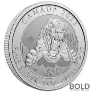 2023 Silver 2 oz Canada Ice Age Sabre-Tooth Cat BU