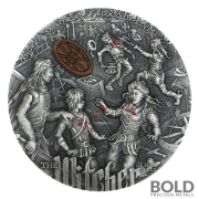 2021 The Witcher: Blood of Elves 2 oz Silver Antique High-Relief