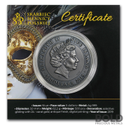 2019 Niue Venetian Mask High Relief 2 oz Silver