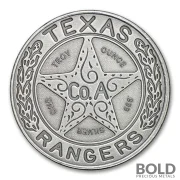 2 oz Silver Texas Ranger Wagon Wheel Badge Rounds (New) 