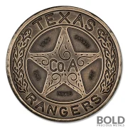 TEXAS RANGER BADGE – 1 TROY OUNCE – 39MM (ANTIQUE FINISH