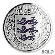 2018 Gibraltar Royal Arms of England Silver 1 oz Proof (Purple Colored)