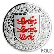 2018 Gibraltar Royal Arms of England Silver 1 oz Proof (Red Colored)