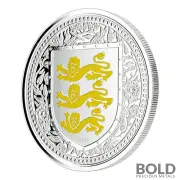 2018 Gibraltar Royal Arms of England Silver 1 oz Proof (Yellow Colored)