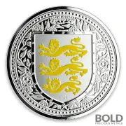 2018 Gibraltar Royal Arms of England Silver 1 oz Proof (Yellow Colored)