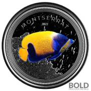 2021 Silver 1 oz Montserrat Angelfish Coin Proof (Colored)