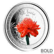 2021 EC8 St. Lucia Ginger Flower 1 oz Silver Proof (Colored)