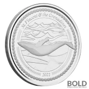 2021 St. Vincent & The Grenadines: Humpback Whale 1 oz Silver BU